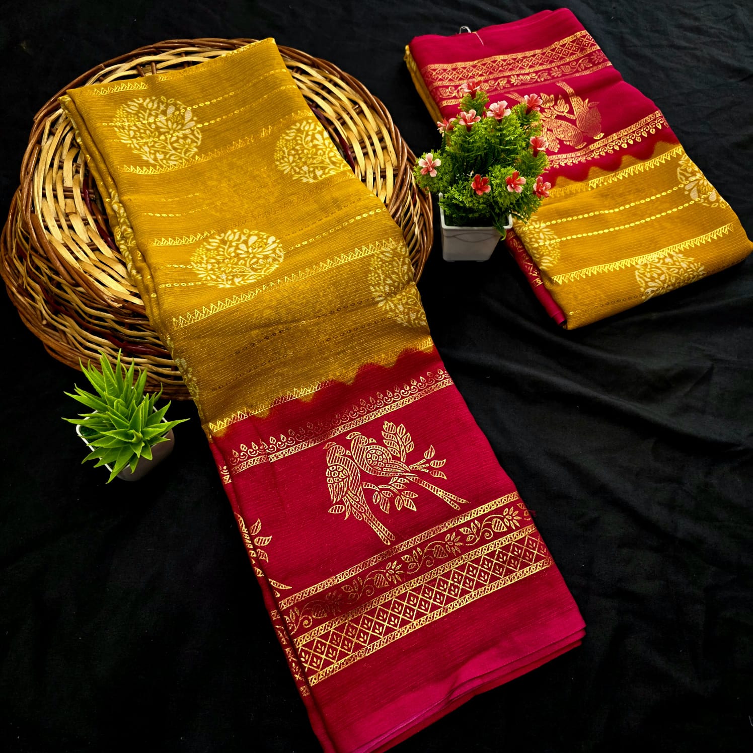 Fancy Chiffon Saree with Foil Work Saree