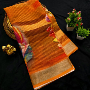 Soft Linen Cotton Saree