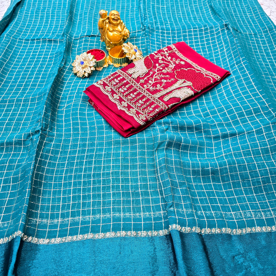 Georgette Blouse Work Saree