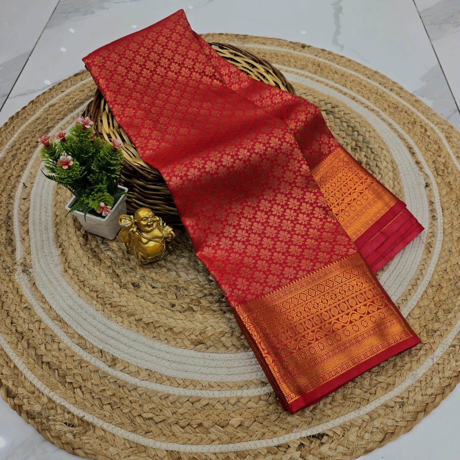 Premium Floral Bridal Silk Saree