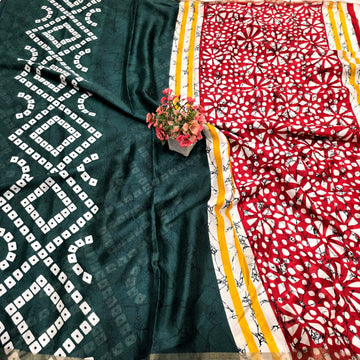 Elegant Floral Linen Cotton Saree