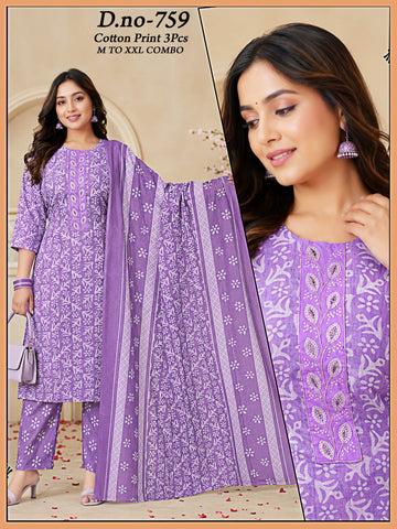 Premium Cotton 3-Piece Suit Set