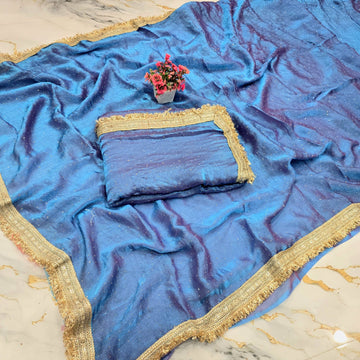 Space Silk Saree with Stone Work
