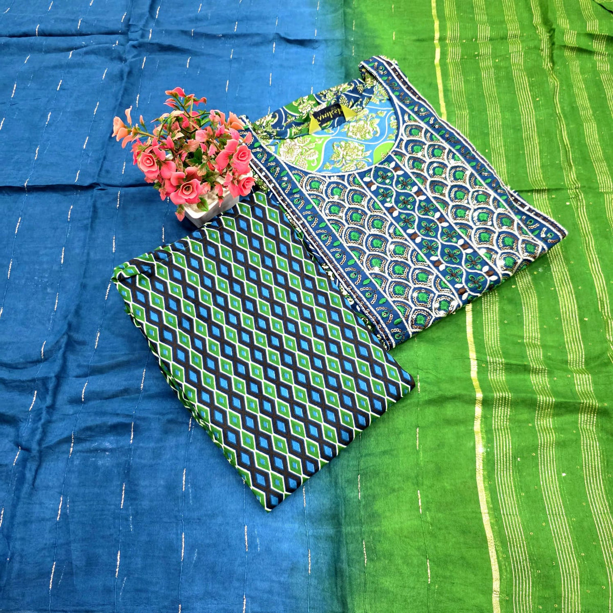 Embroidered Cotton Chudi Set