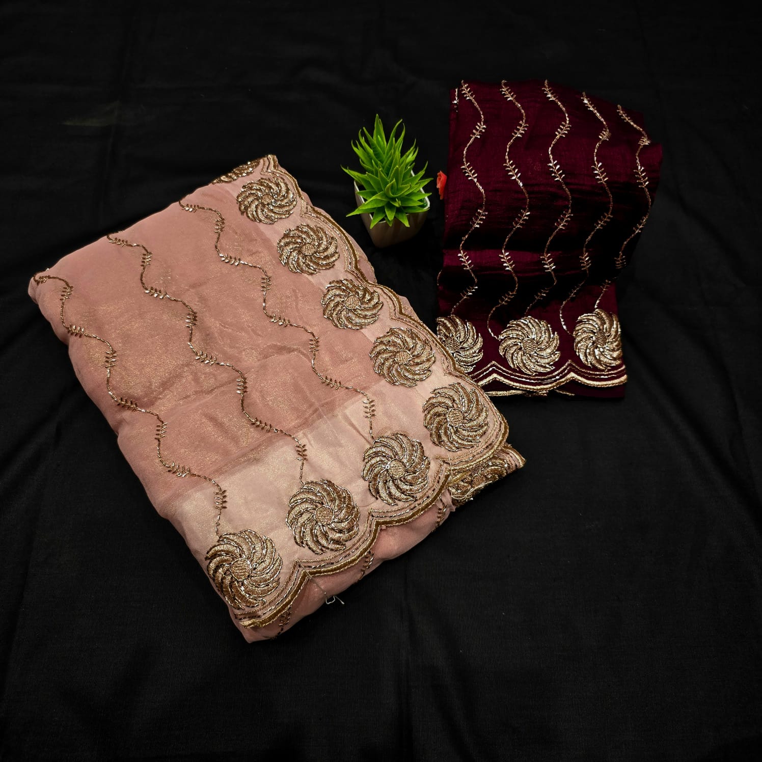 Party Wear Embroidered Silk Saree