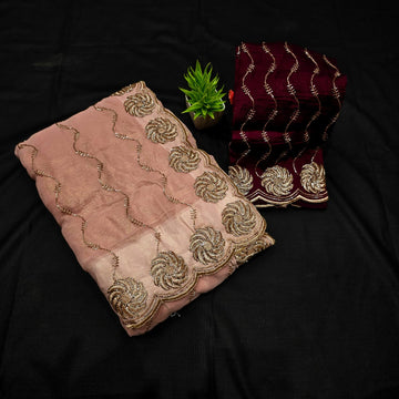 Party Wear Embroidered Silk Saree
