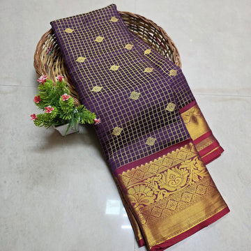 Elegant Checked Design Saree