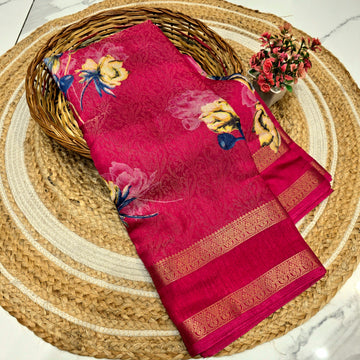 Fancy Floral Printed Design Saree