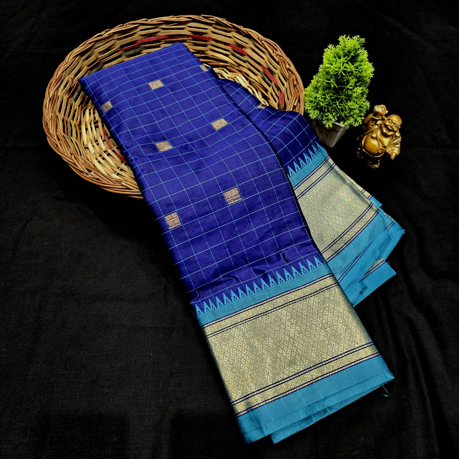Mysore checked Semi Silk