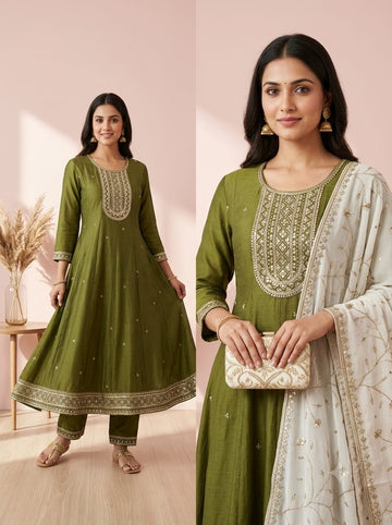 Jamdani 3-Pcs Kurti Set