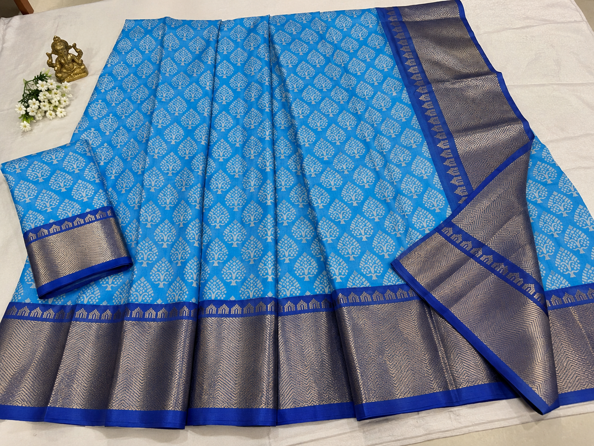 Prabha's Special Blue Silk Saree