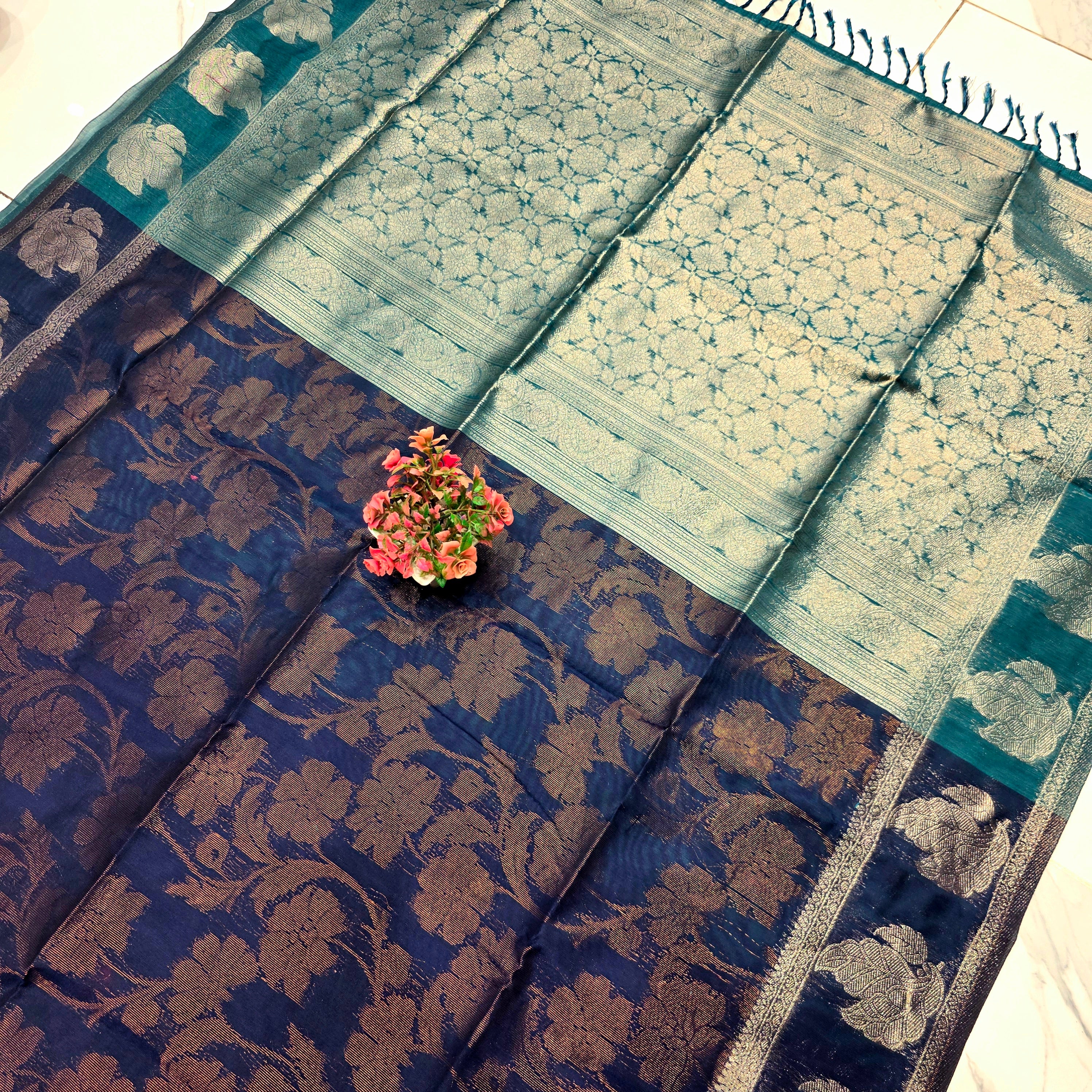 Premium Linen Brasso Silk Saree