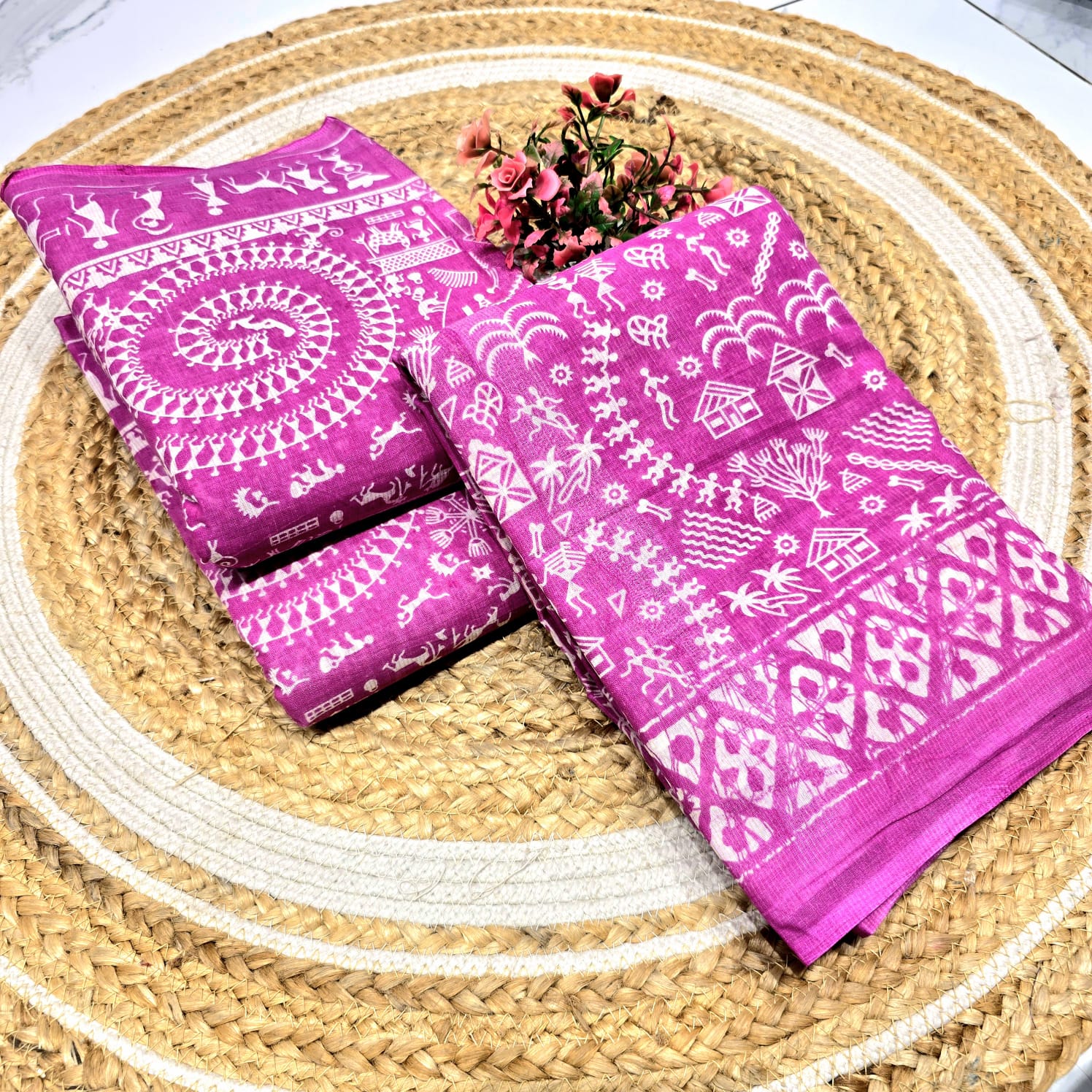 Premium Handloom Printed Cotton Saree