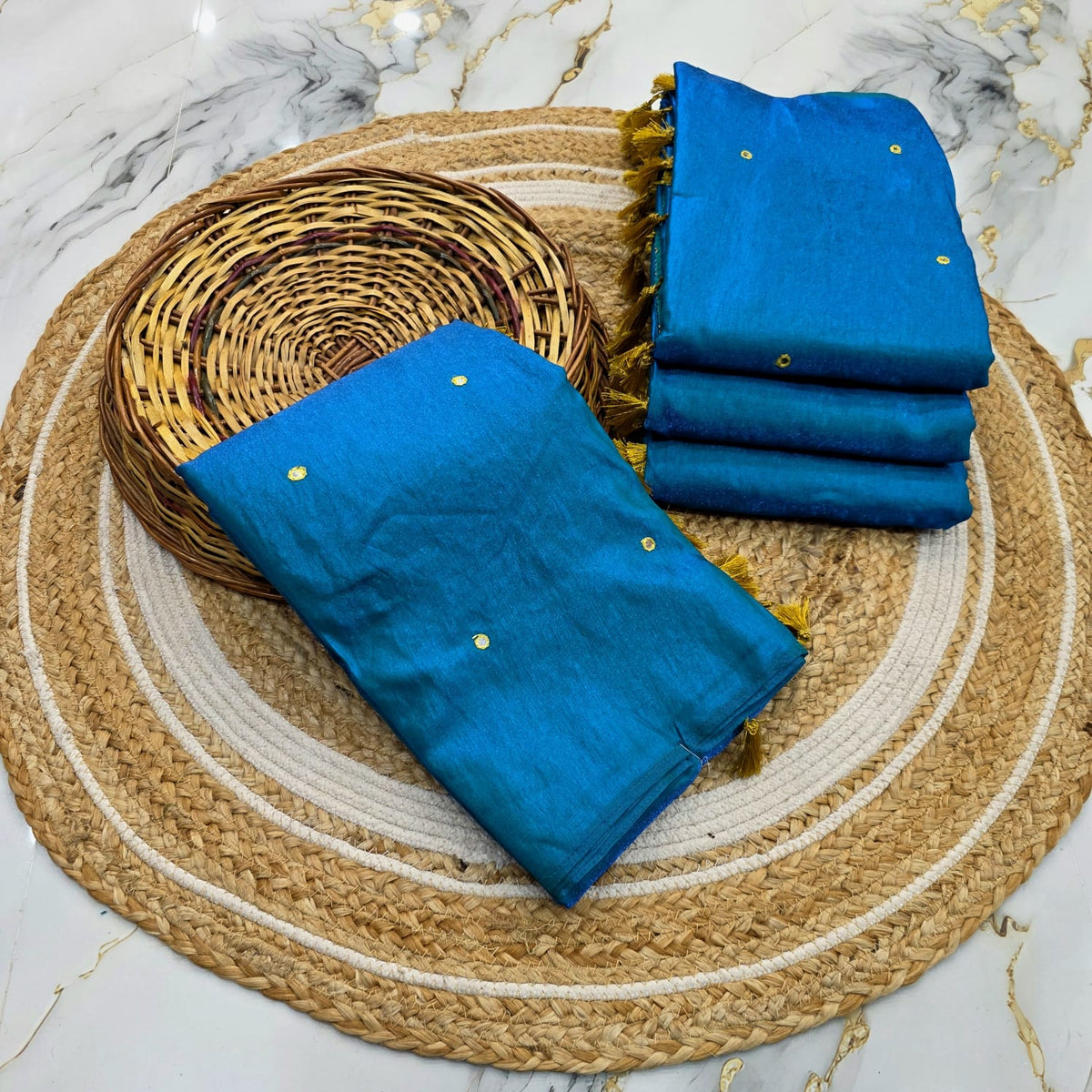 Space Silk Mirror Work Saree