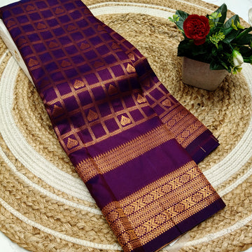 Own Production Traditional CHEKED Silk Saree