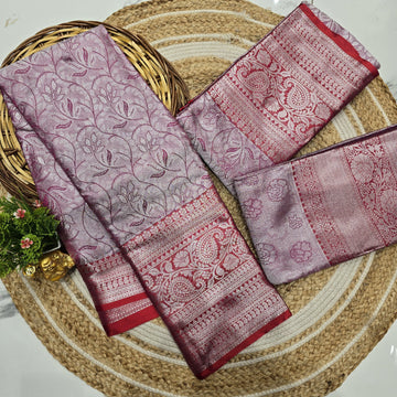 One Gram Silver Silk Saree