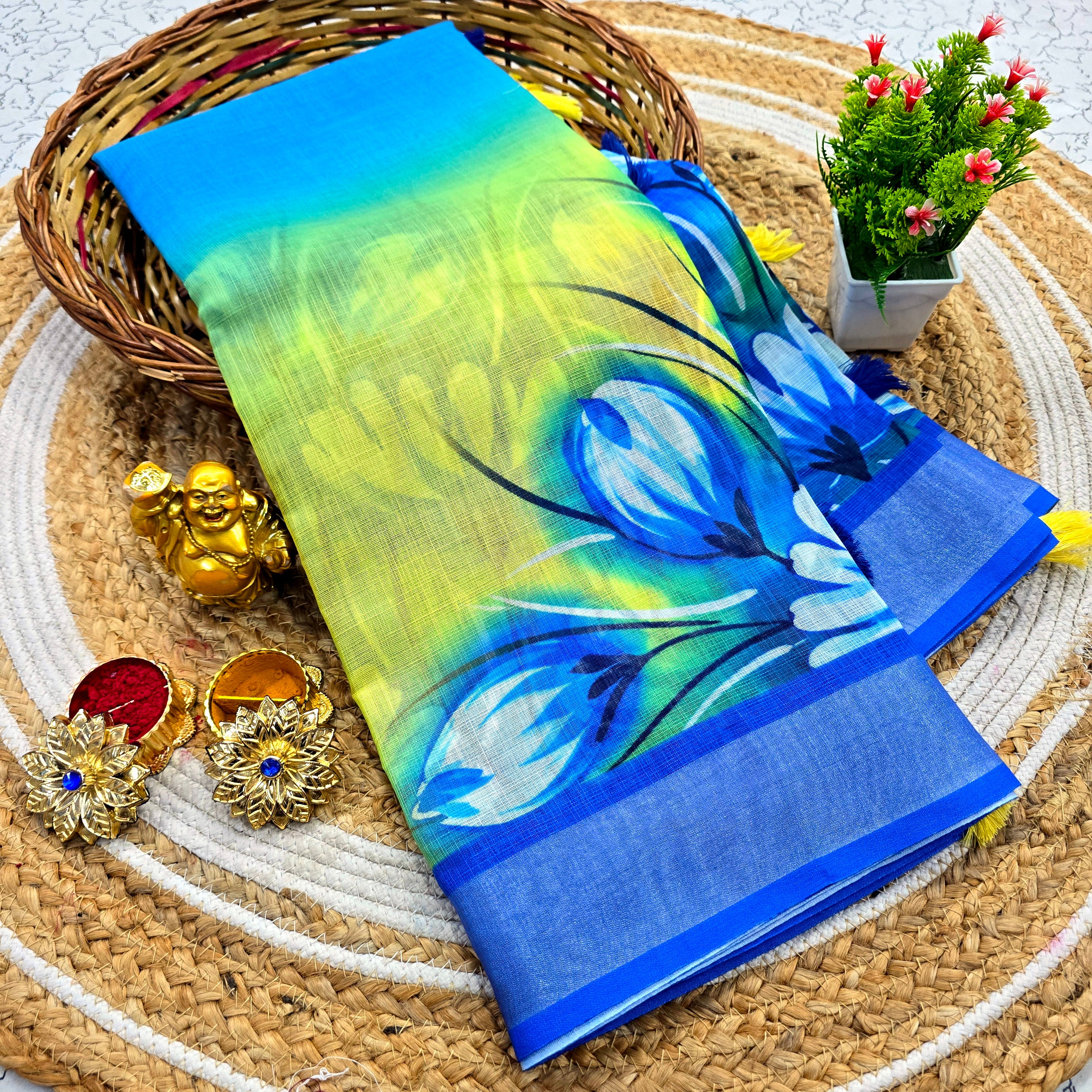 Cotton Linen Saree