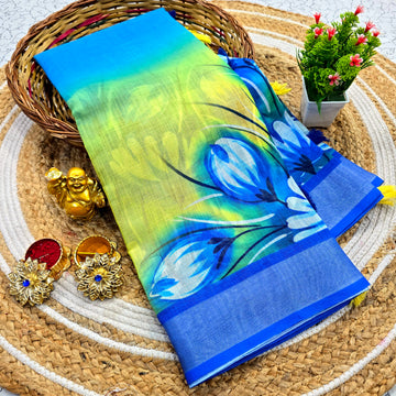 Cotton Linen Saree