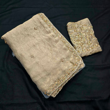 Diwali Special Party Wear Embroidered Organza Saree