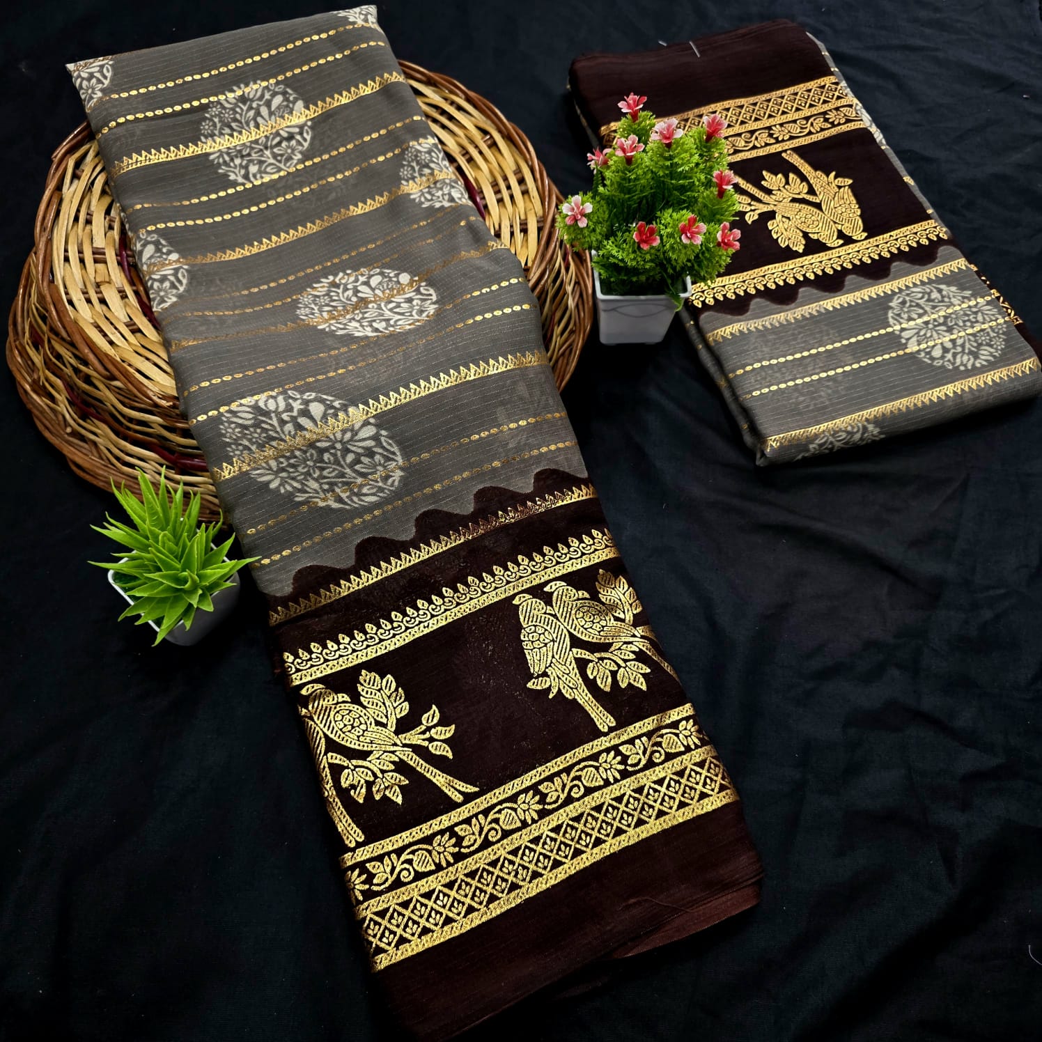 Fancy Chiffon Saree with Foil Work Saree