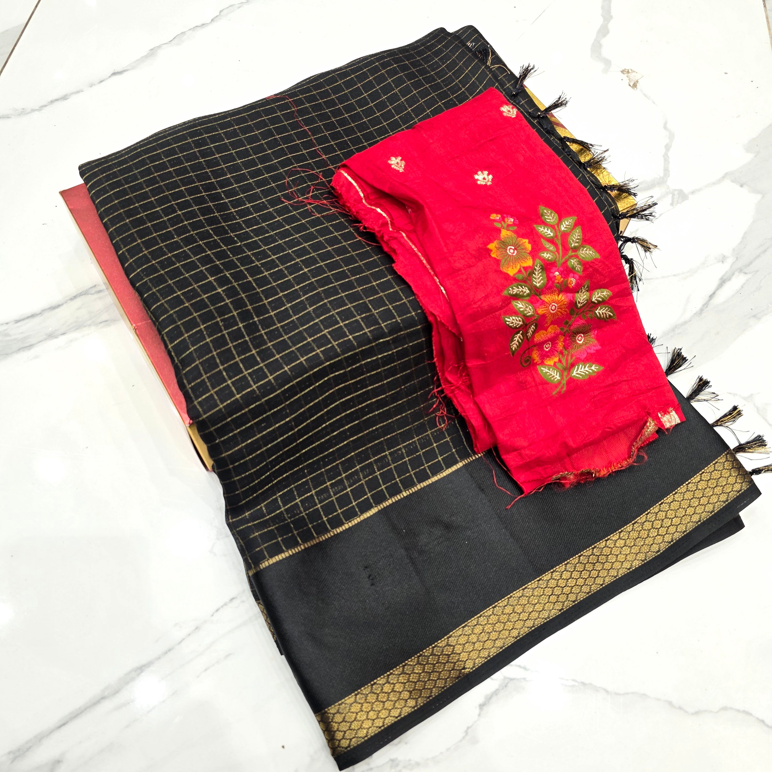 Georgette blouse work Saree