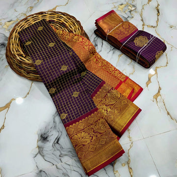 Classic Checked Vairaoosi Silk Saree ( Same Colour Only Dispatch )