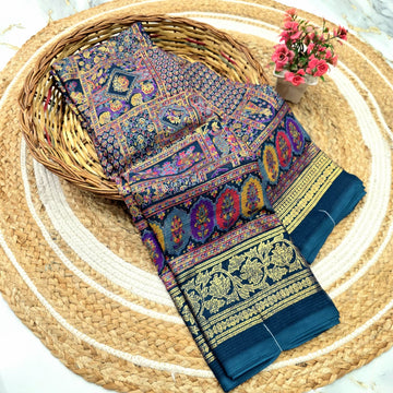 Kalamkari Foil Work Saree