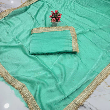 Space Silk Saree with Stone Work