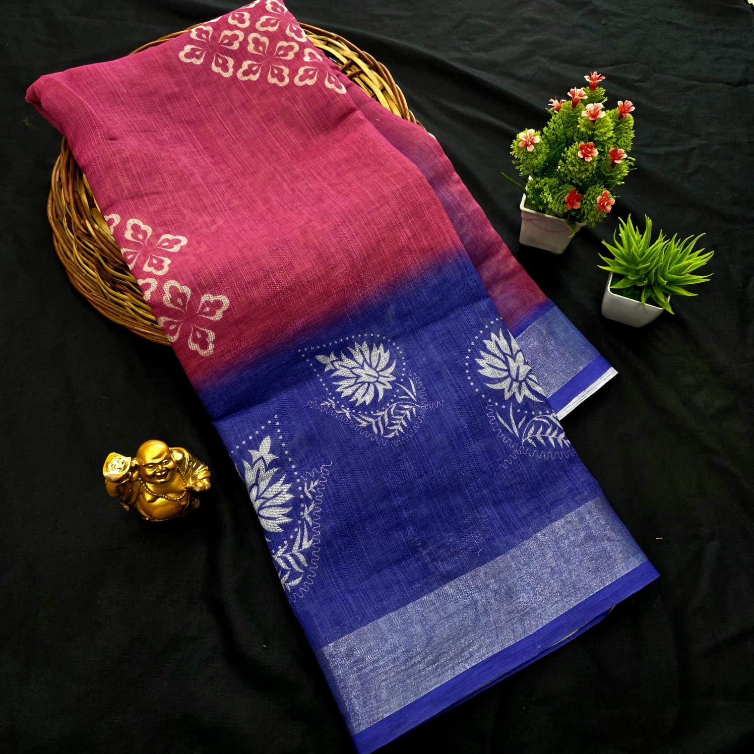 Soft Linen Cotton Saree