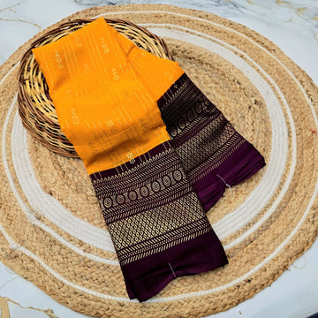 Yellow Foil Printed Saree