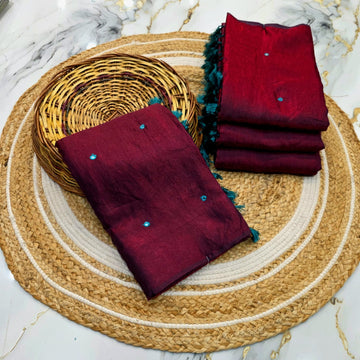 Space Silk Mirror Work Saree