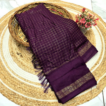 Elegant Gold Zari Foil Work Saree