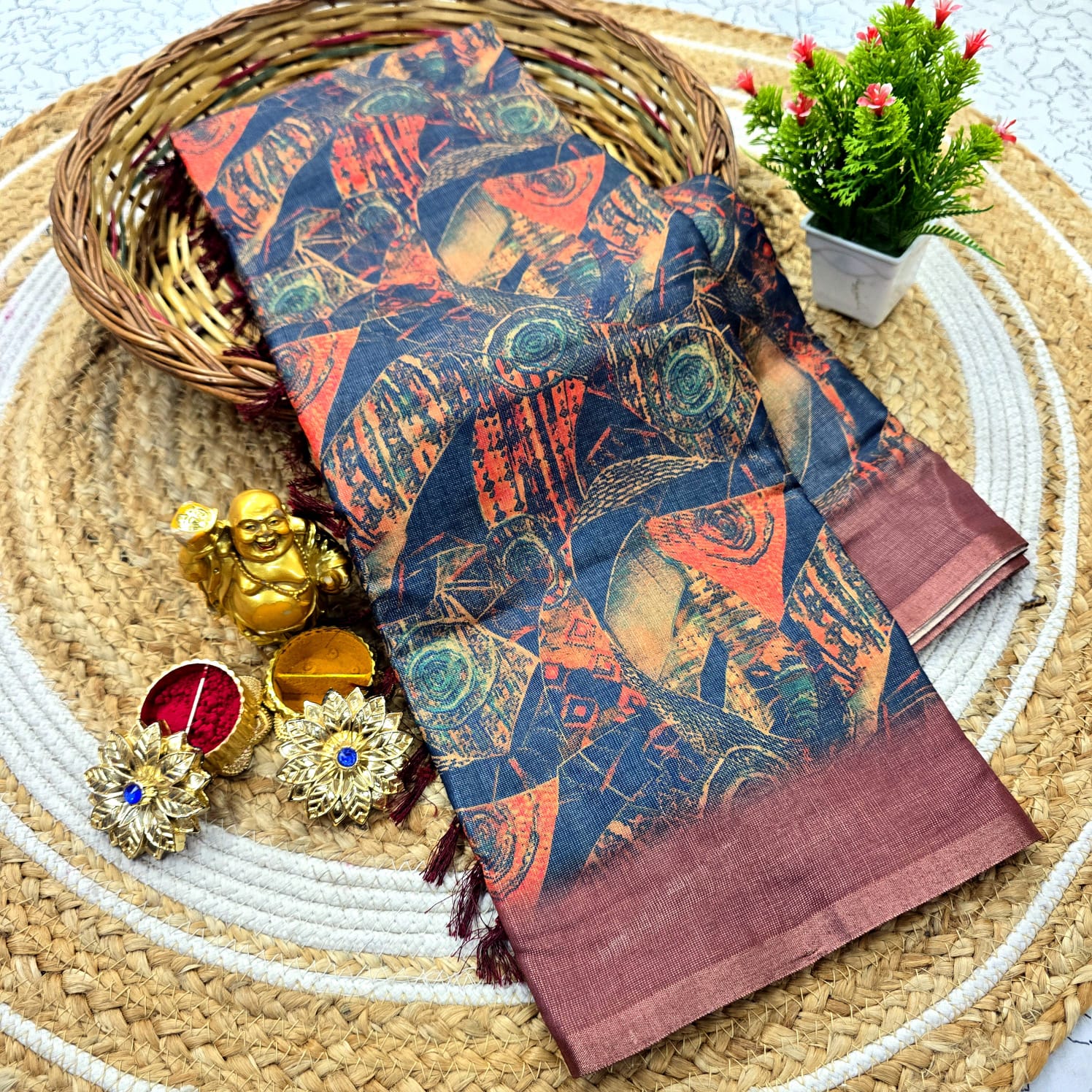 Copper Silk saree