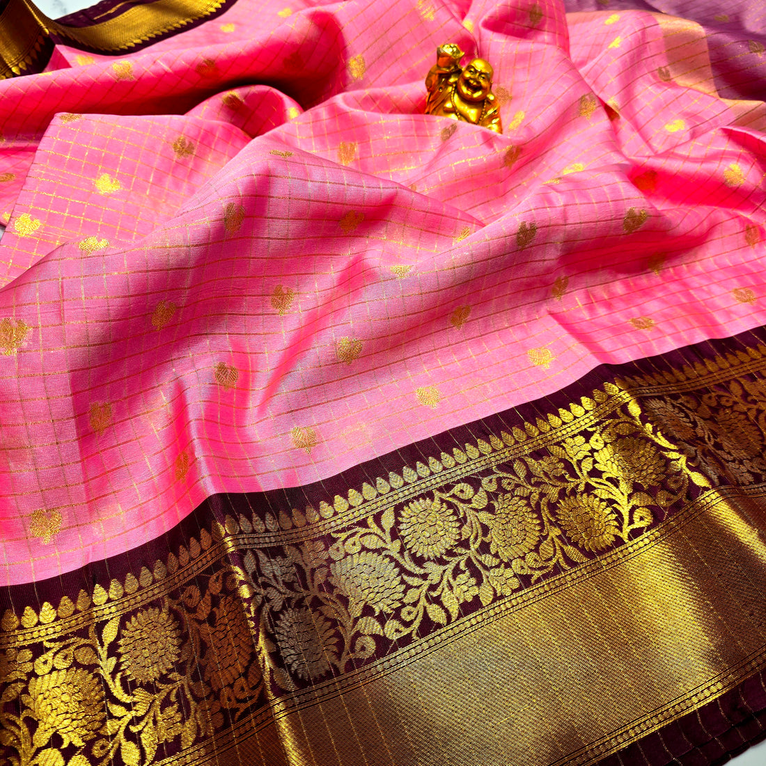 Pink Cheked Saree