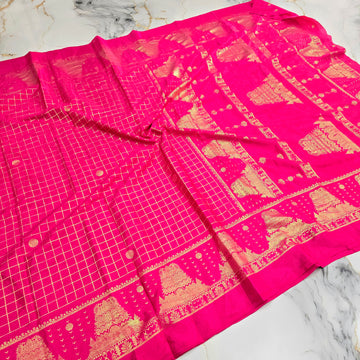 Gopuram Design Foil Print Saree