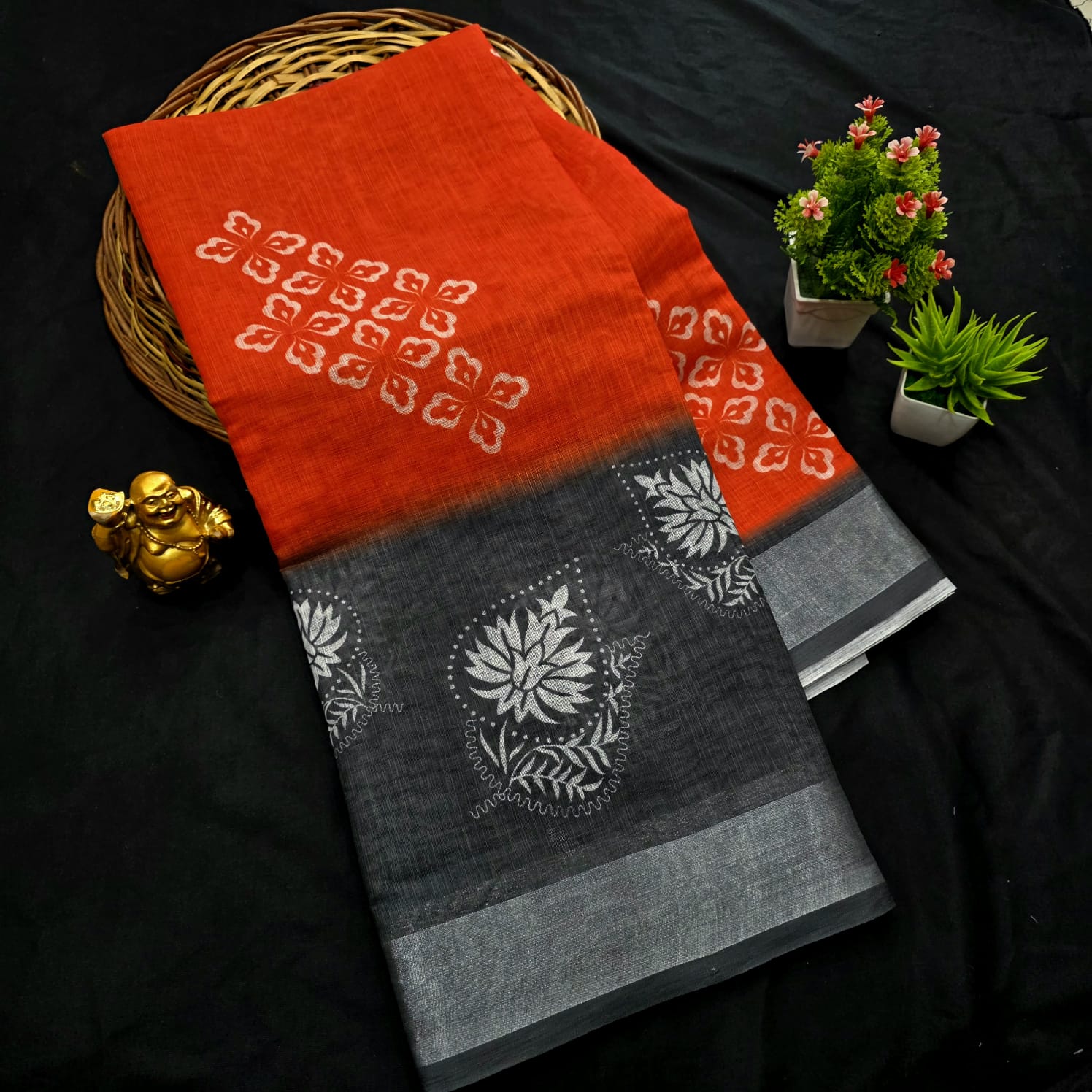 Soft Linen Cotton Saree