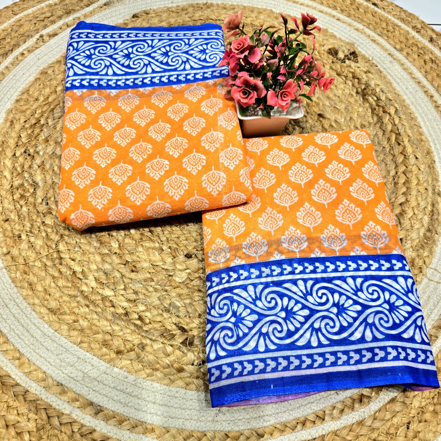 Premium Handloom Printed Cotton Saree