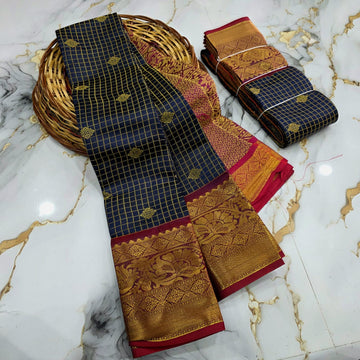 Classic Checked Vairaoosi Silk Saree ( Same Colour Only Dispatch )