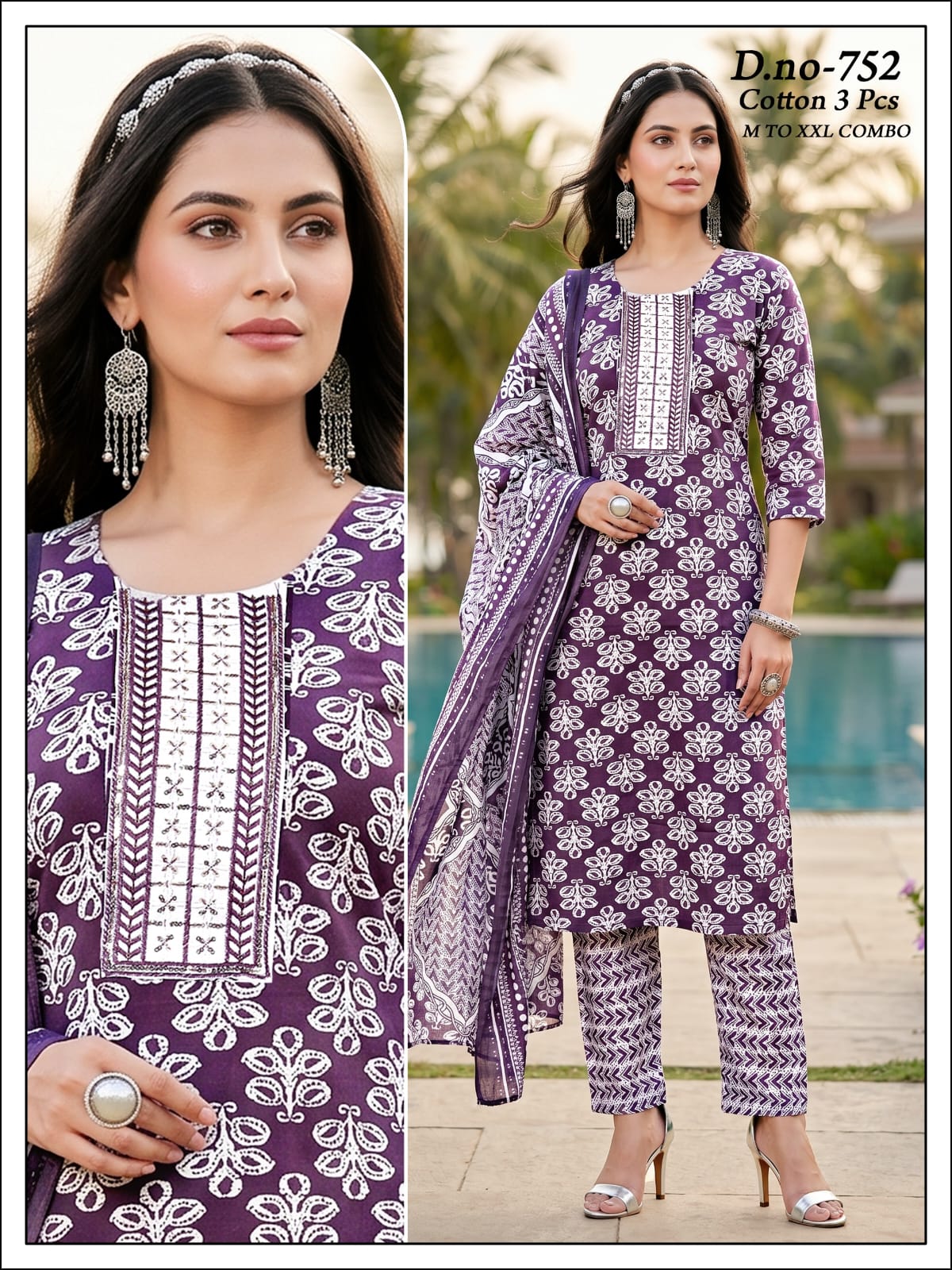 Premium Cotton 3-Piece Suit Set