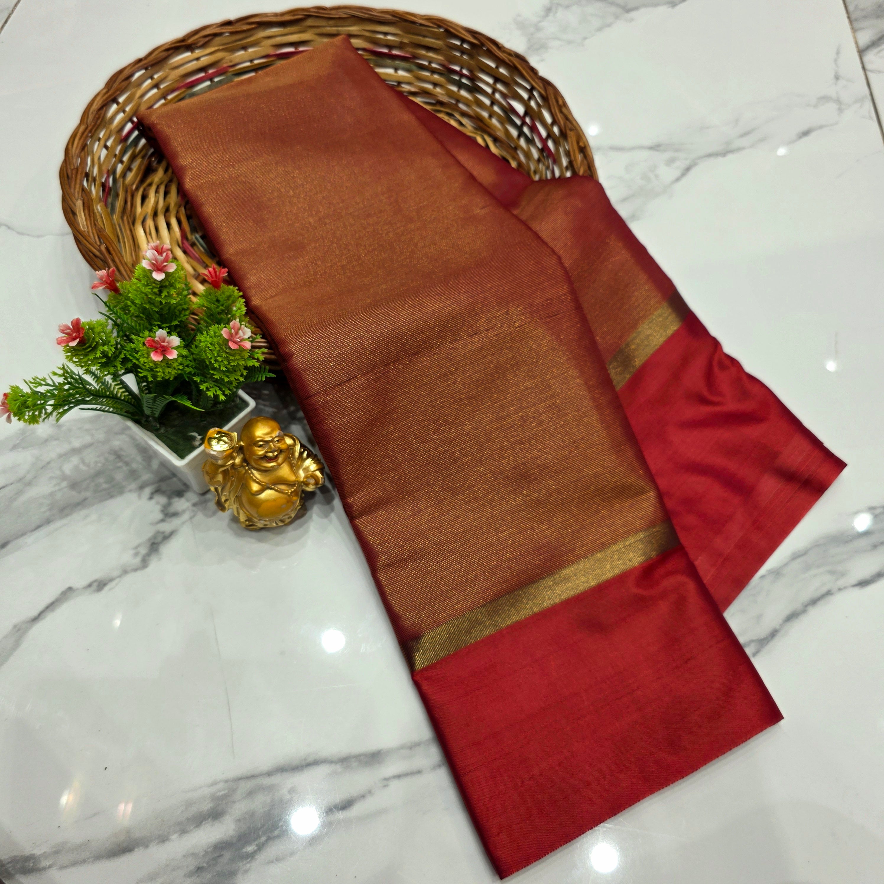Copper Tissue Silk Saree