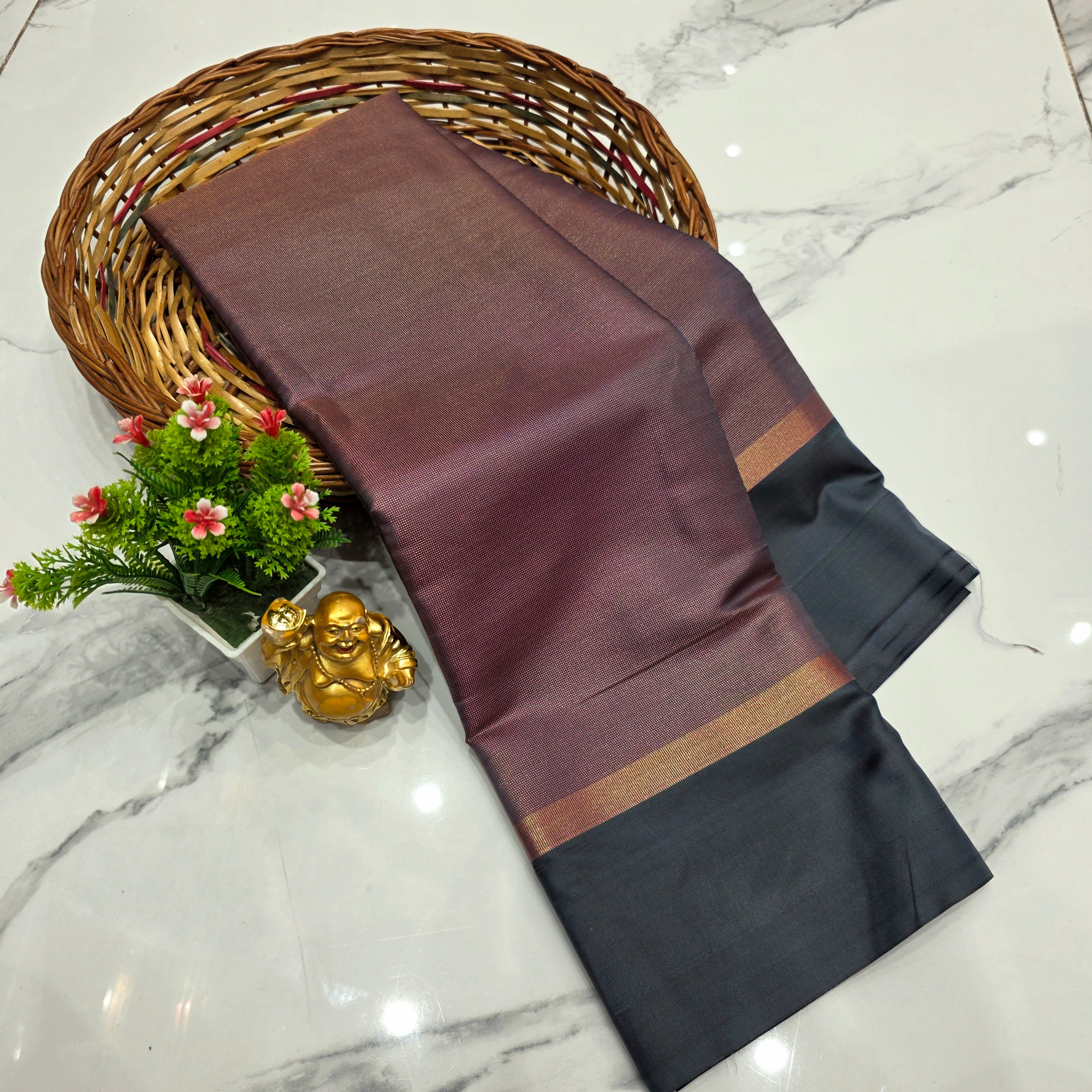 Copper Tissue Silk Saree