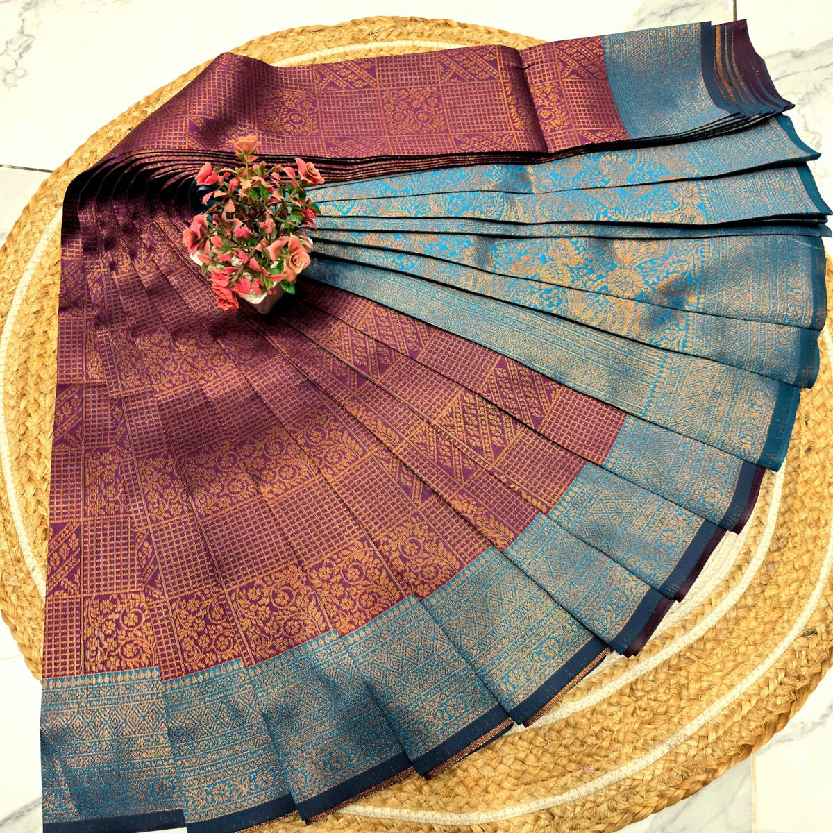 Kubera Checked Silk Saree