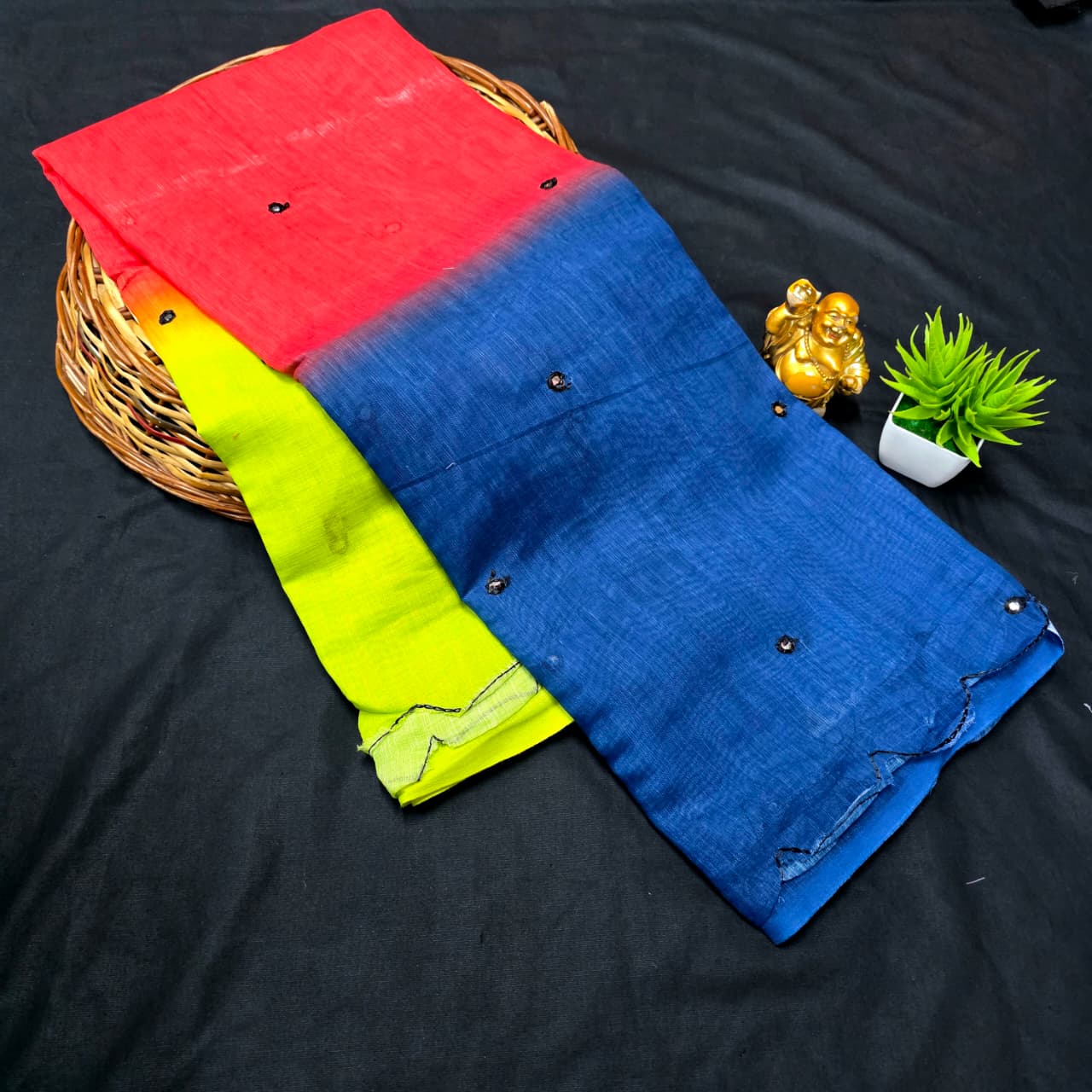 Trendy Mirror Work Saree