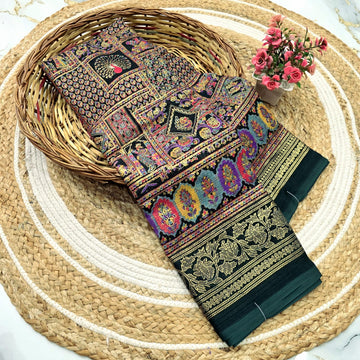 Kalamkari Foil Work Saree