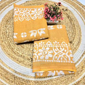 Premium Handloom Printed Cotton Saree