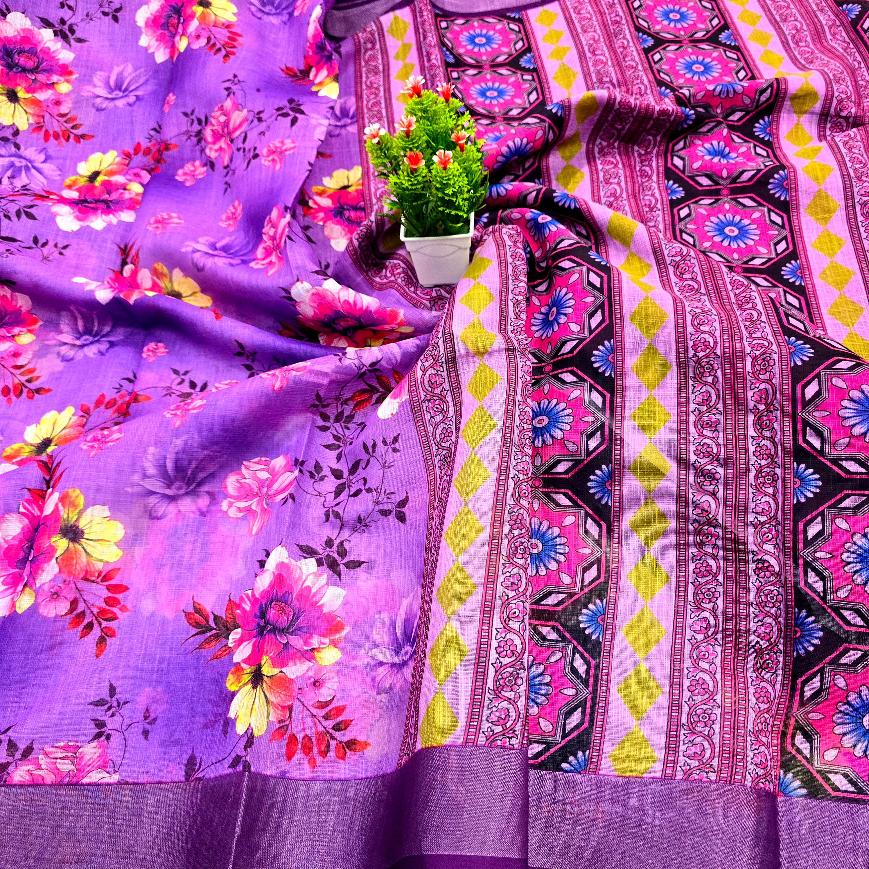 Cotton Linen Saree