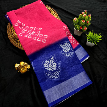 Soft Linen Cotton Saree