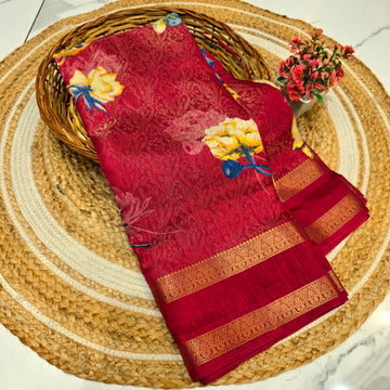 Fancy Floral Printed Design Saree