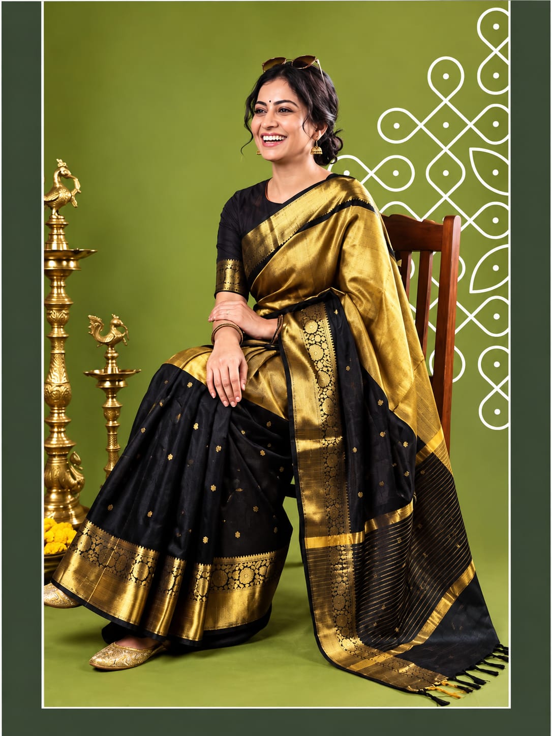 Insta Trending Kolam Silk Saree
