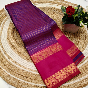 Own Production Traditional CHEKED Silk Saree